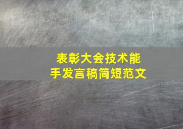 表彰大会技术能手发言稿简短范文