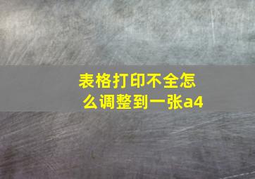 表格打印不全怎么调整到一张a4