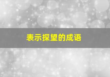 表示探望的成语