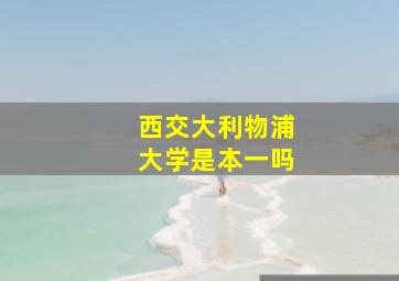 西交大利物浦大学是本一吗