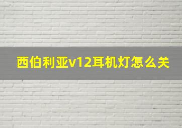 西伯利亚v12耳机灯怎么关