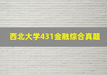 西北大学431金融综合真题