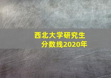 西北大学研究生分数线2020年