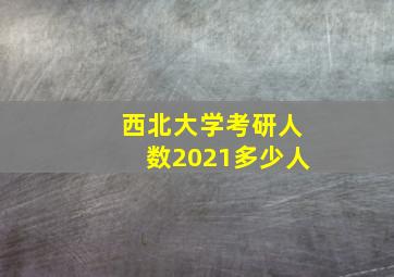 西北大学考研人数2021多少人