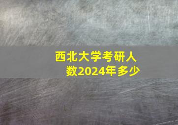 西北大学考研人数2024年多少