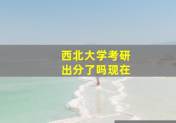 西北大学考研出分了吗现在