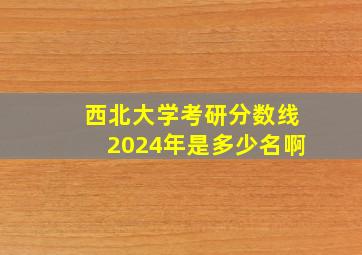 西北大学考研分数线2024年是多少名啊