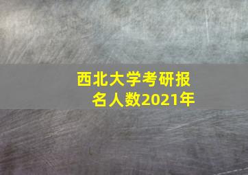 西北大学考研报名人数2021年