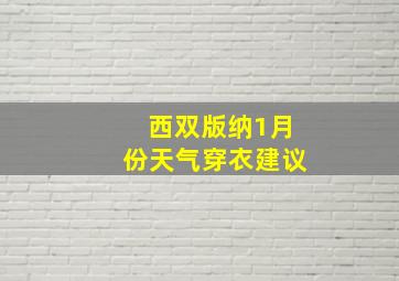 西双版纳1月份天气穿衣建议