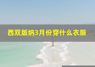 西双版纳3月份穿什么衣服