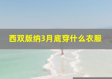 西双版纳3月底穿什么衣服