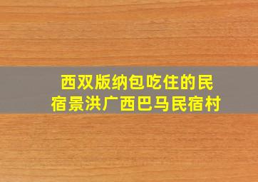 西双版纳包吃住的民宿景洪广西巴马民宿村