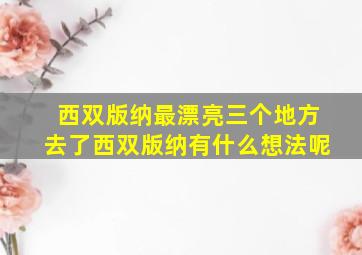 西双版纳最漂亮三个地方去了西双版纳有什么想法呢