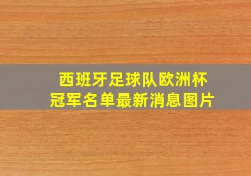 西班牙足球队欧洲杯冠军名单最新消息图片