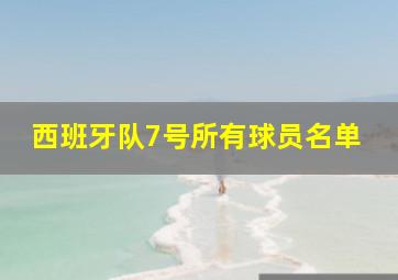 西班牙队7号所有球员名单