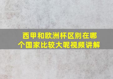 西甲和欧洲杯区别在哪个国家比较大呢视频讲解