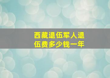 西藏退伍军人退伍费多少钱一年