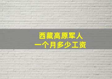 西藏高原军人一个月多少工资