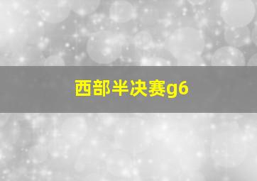 西部半决赛g6