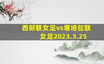 西部联女足vs堪培拉联女足2023.3.25