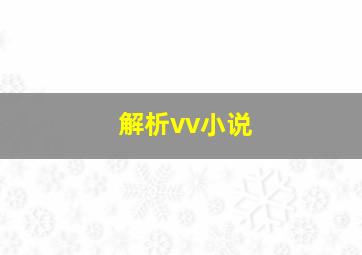 解析vv小说