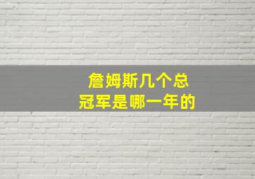 詹姆斯几个总冠军是哪一年的