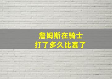 詹姆斯在骑士打了多久比赛了