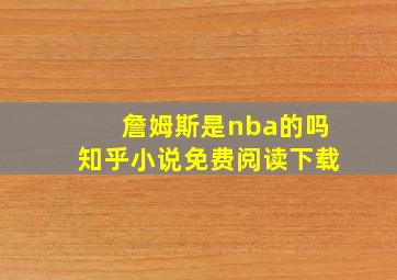 詹姆斯是nba的吗知乎小说免费阅读下载