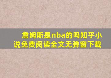 詹姆斯是nba的吗知乎小说免费阅读全文无弹窗下载