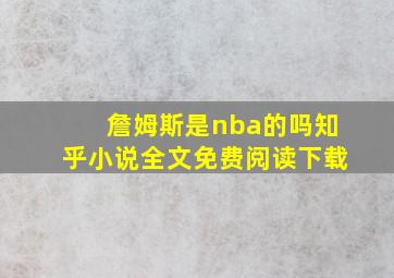 詹姆斯是nba的吗知乎小说全文免费阅读下载