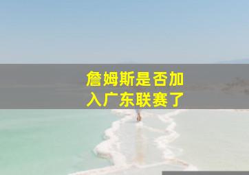 詹姆斯是否加入广东联赛了