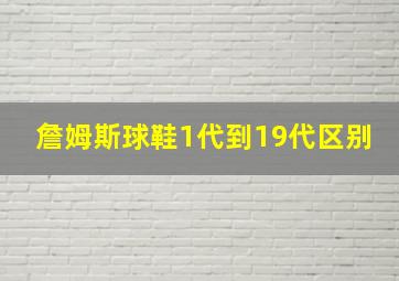 詹姆斯球鞋1代到19代区别