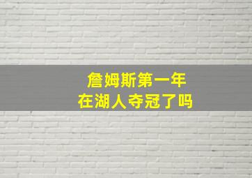 詹姆斯第一年在湖人夺冠了吗