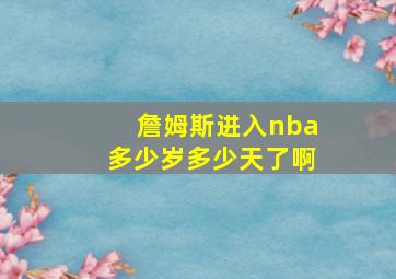 詹姆斯进入nba多少岁多少天了啊