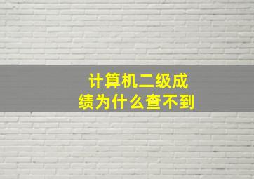 计算机二级成绩为什么查不到