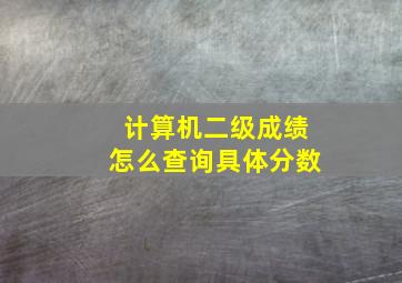 计算机二级成绩怎么查询具体分数