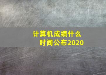 计算机成绩什么时间公布2020