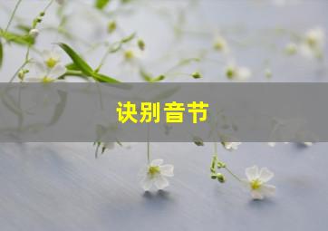 诀别音节