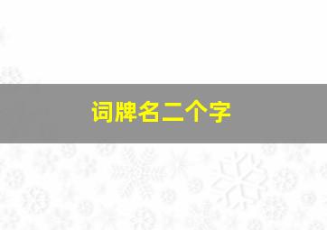 词牌名二个字