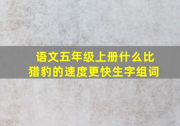 语文五年级上册什么比猎豹的速度更快生字组词