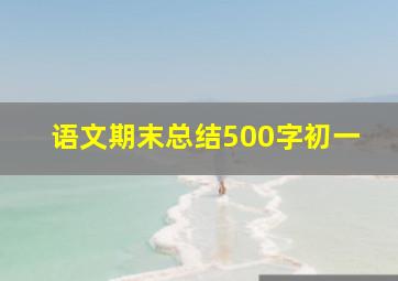 语文期末总结500字初一