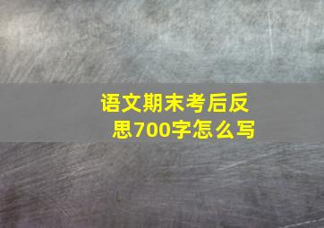 语文期末考后反思700字怎么写