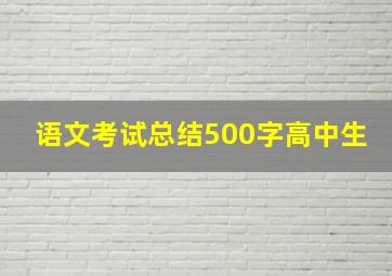 语文考试总结500字高中生