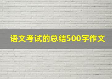 语文考试的总结500字作文