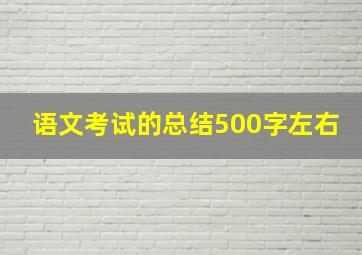 语文考试的总结500字左右