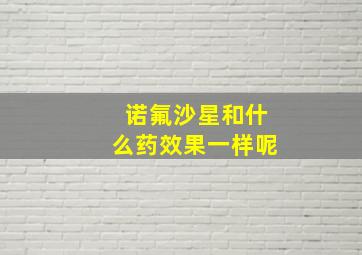 诺氟沙星和什么药效果一样呢