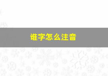 谁字怎么注音