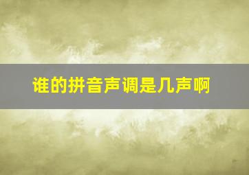 谁的拼音声调是几声啊