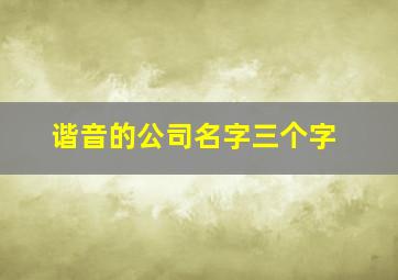 谐音的公司名字三个字