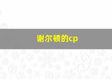 谢尔顿的cp